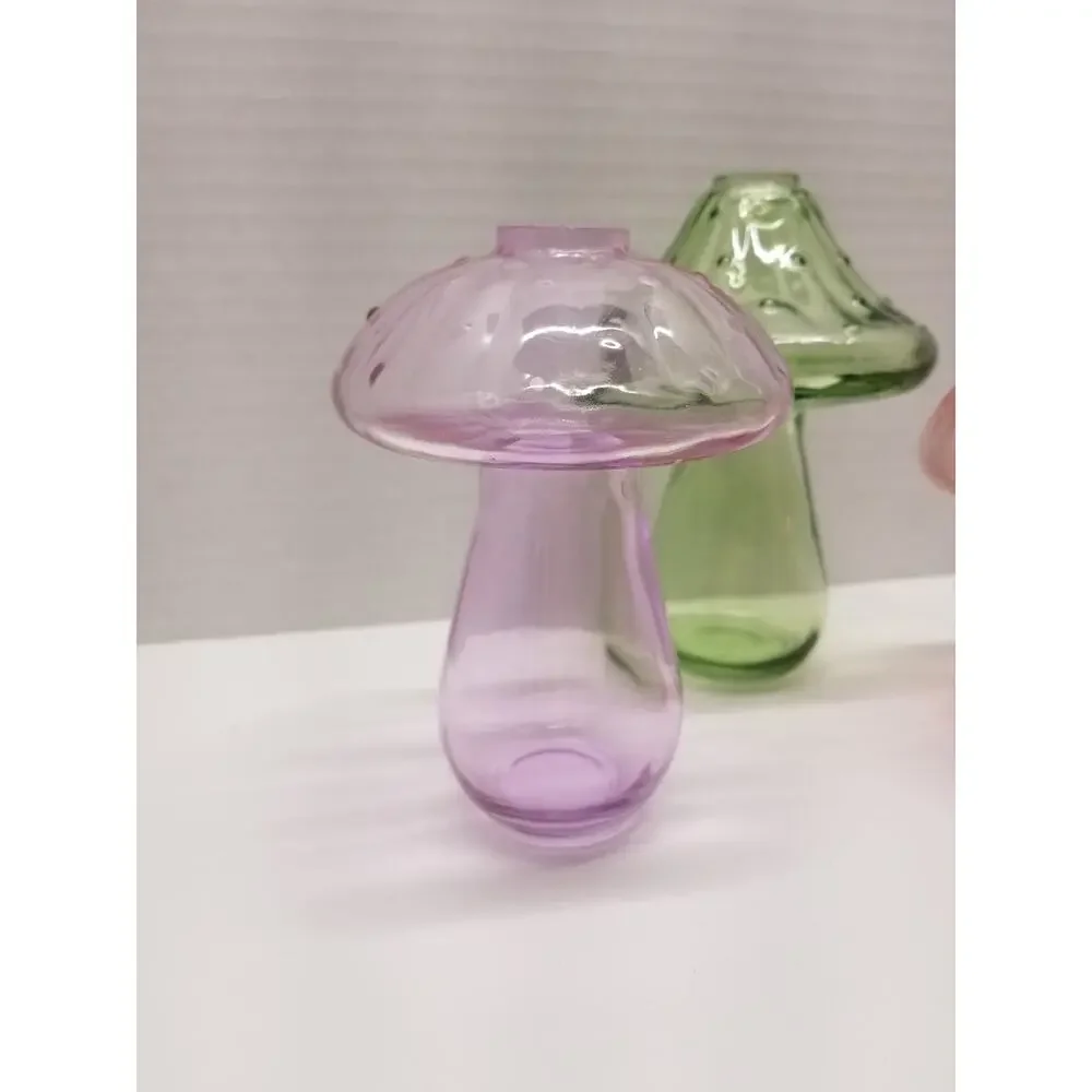 Glass Mushroom Vase Set Target Bullseye Spring 2024 Pink Purple Green